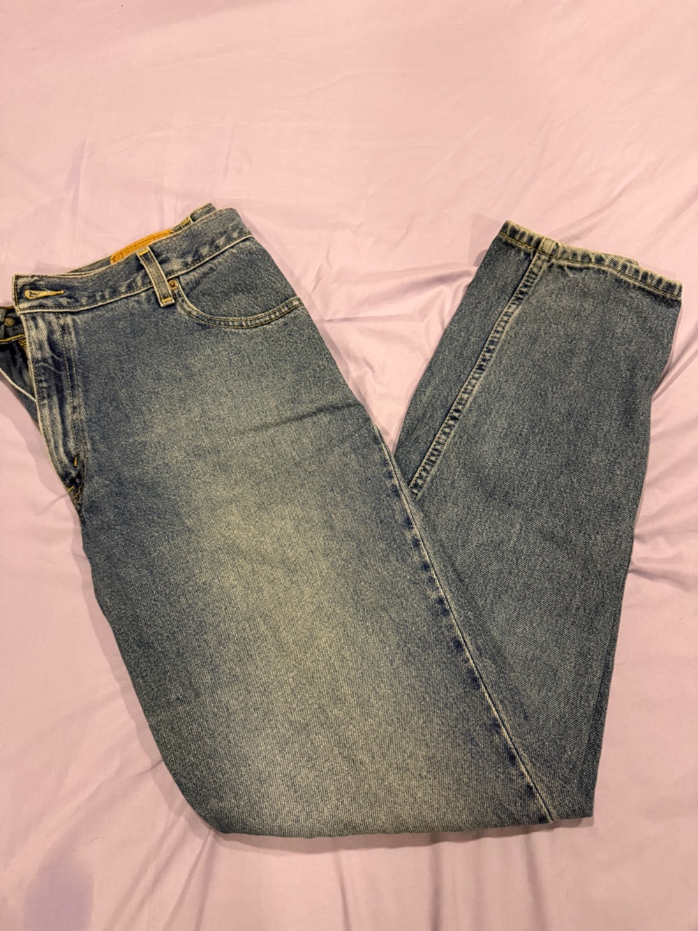 Relaxed Fit Women's Long Light Blue Denim Jeans